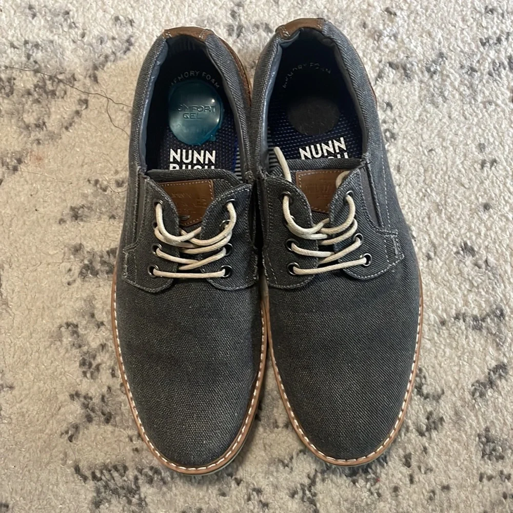 Nunn Bush Men's Barklay Plain Toe Oxford Grey size 8M like new._3